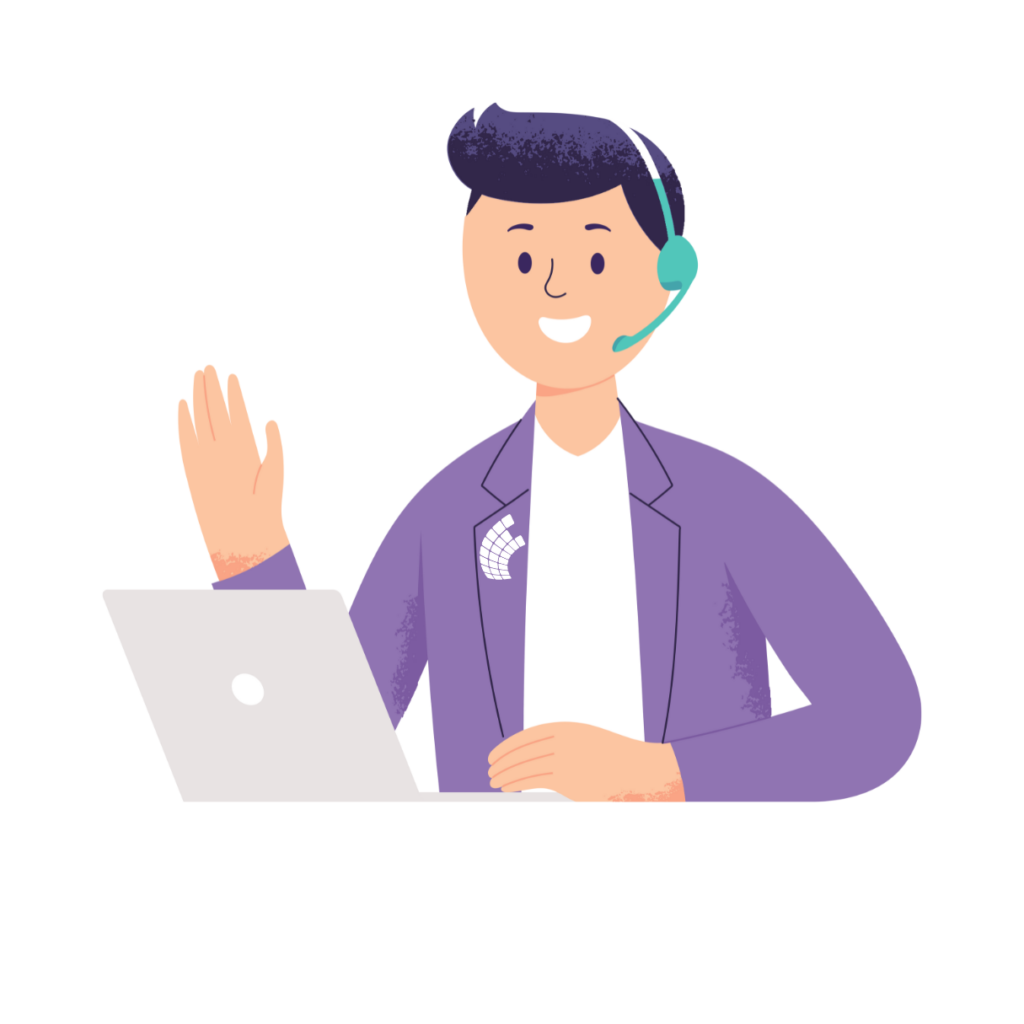 European Network Services support staff cartoon icon